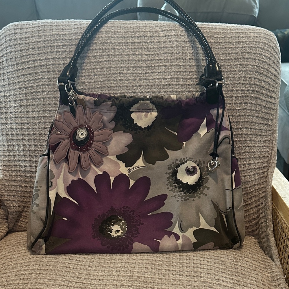 Floral Brighton Women's Bag with Purple Accents
